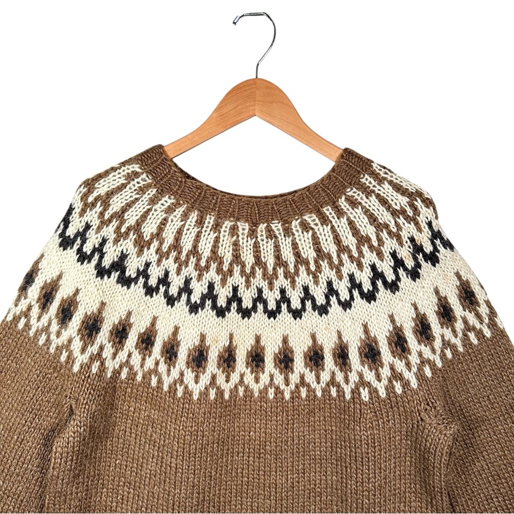 VINTAGE Chunky Wool Knit Fair Isle Sweater - Picture 4 of 5